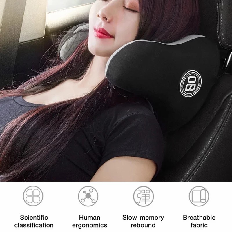 HEADREST NECK PILLOW FOAM PREMIUM BANTAL LEHER KURSI MOBIL