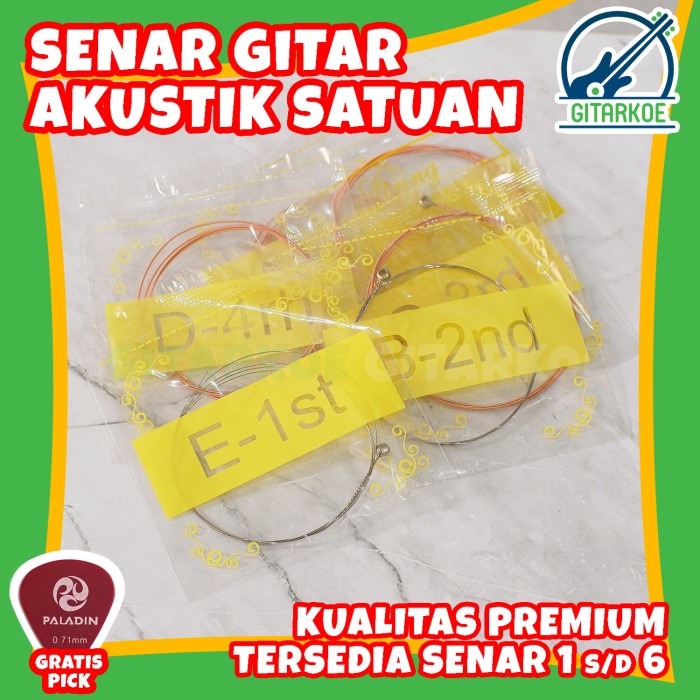 Senar Gitar Akustik Satuan / Ecer Ukuran 1-6 Kualitas Import Premium