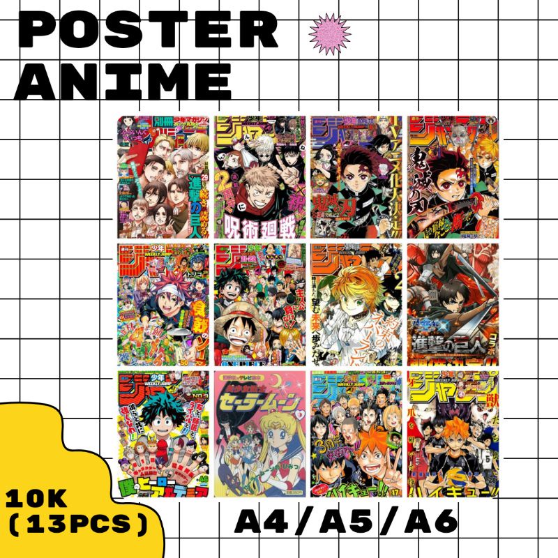 Poster Dinding Aesthetic//Custom "Anime" (A4,A5,A6) "BISA REQUEST"