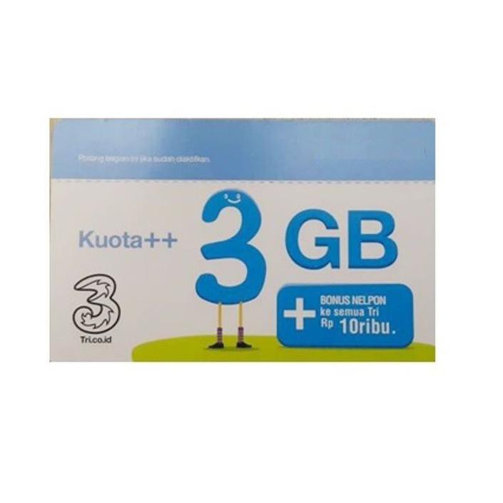 Jual Tri AON 3GB VPM3 total 9GB Unlimited YOUTUBE Murah