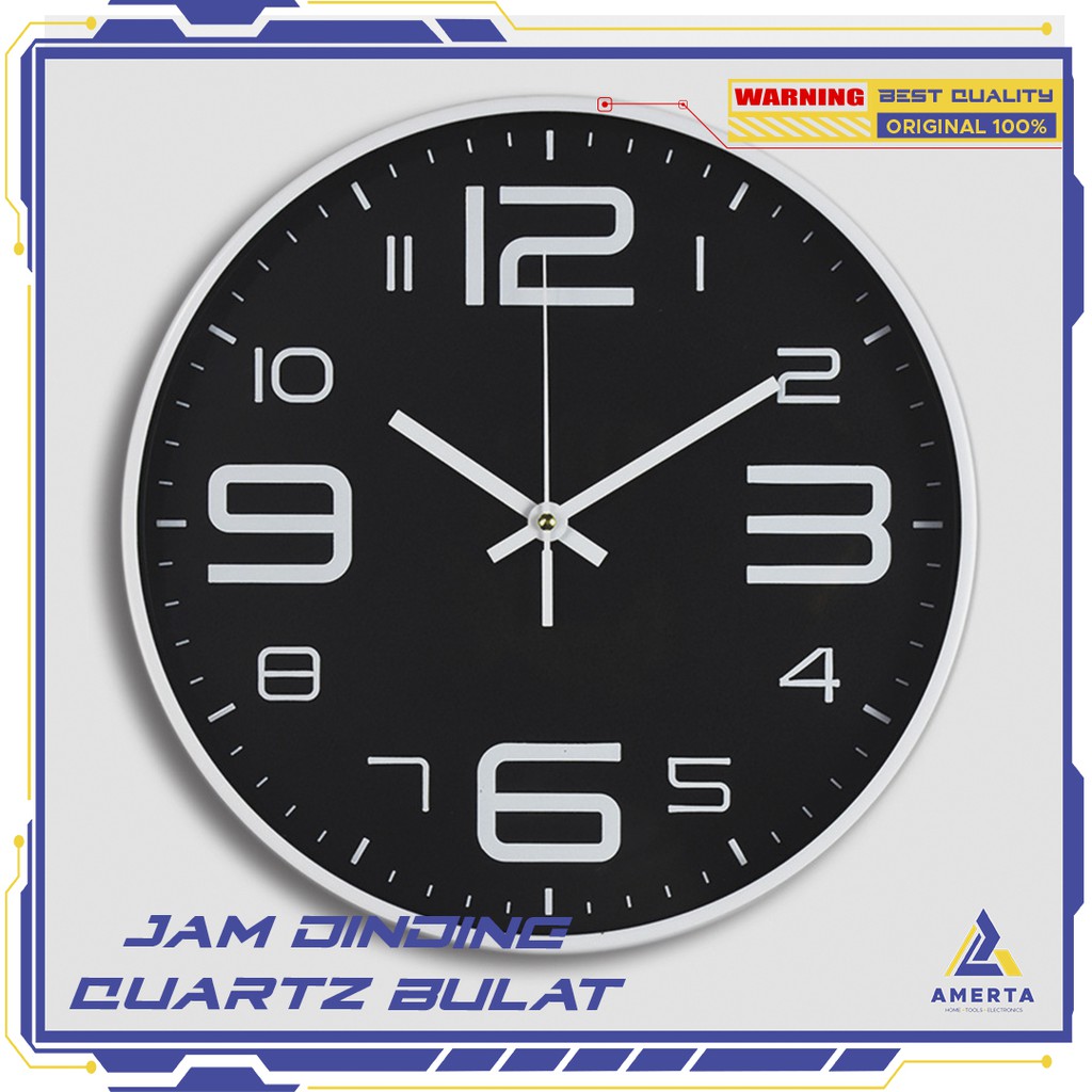 Jam Dinding Bulat Quartz Creative Design Modern