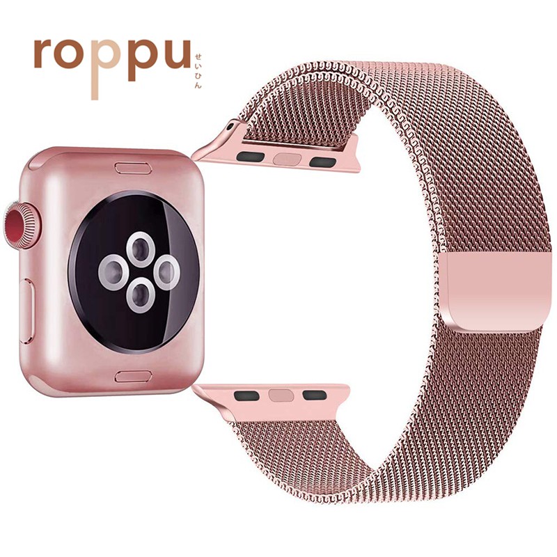 (2 pcs) Roppu milanese loop strap apple watch series 1,2,3,4 (38mm, 40mm, 41mm, 42m, 44mm, 45mm）