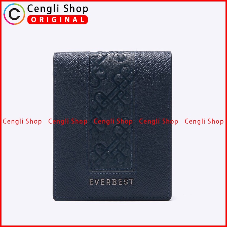 DOMPET KULIT PRIA EVERBEST ORIGINAL BRANDED ASLI BIRU NAVY EM04