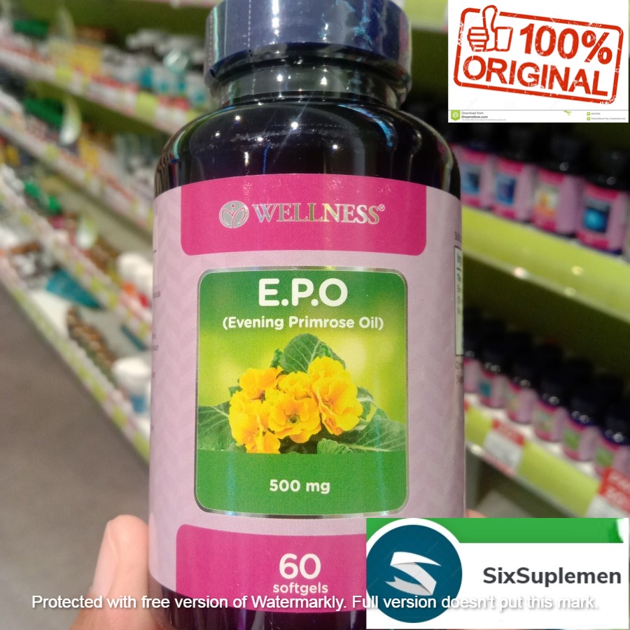 WELLNESS Evening Primrose Oil EPO 500mg Menopause 60 Softgels