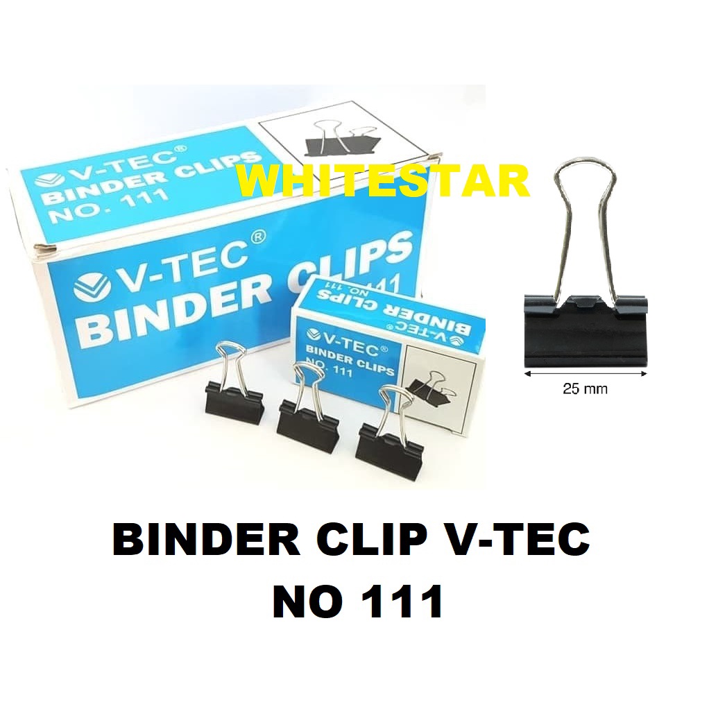 

binder clip no 111 / paper clip / klip kertas - v-tec