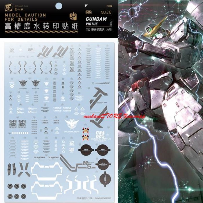 Water Decal MG VIRTUE NADLEEH GUNDAM MG216 by ARTISAN CLUB