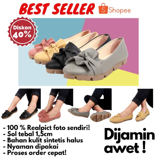 Fsb - LOLA Sepatu Flat Shoes Sol Tebal Wanita