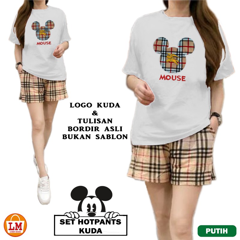 TERMURAH TERLARIS SETELAN HOTPANTS  KUDA Motif Lucu Printing Baju Santai TERBARU LMS 19349