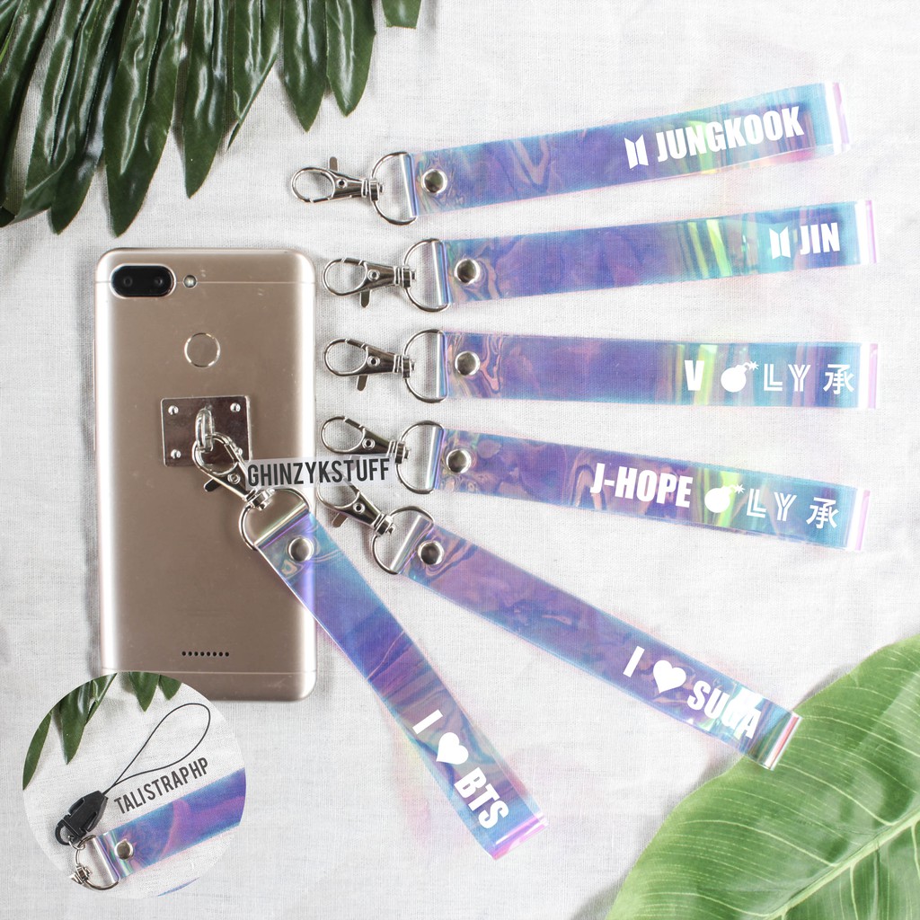 STRAP Hologram Transparan Gantungan  Kunci Handphone  KPOP 