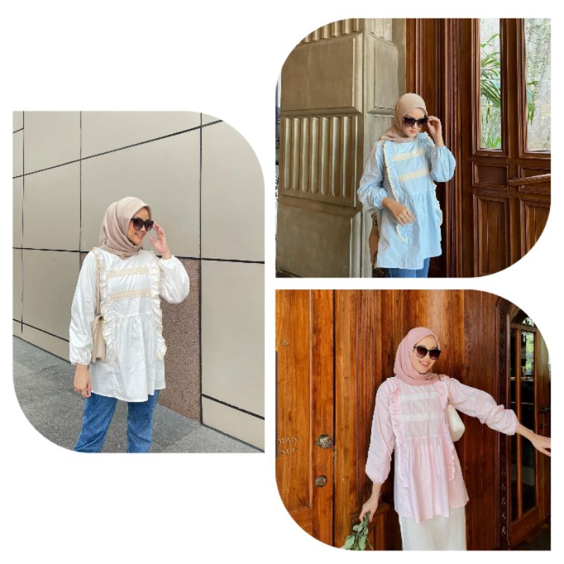 Alice Blouse Pink by Vanilla Hijab