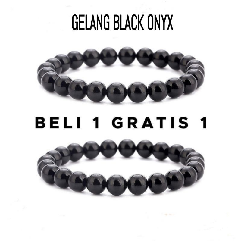 GELANG PRIA WANITA BATU BLACK ONYX KEREN DAN ELEGAN