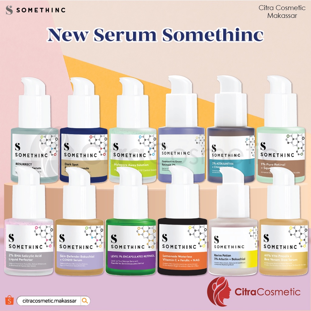Somethinc Serum Skin Solver | Skin Defender Bakuchiol | Hylapore Away Solution | Granactive Snow Retinoid | Revive Potion 3% Arbutin + Bakuchiol | Skin Defender Bakuchiol + COQ10 Serum |  2% BHA Salicylic Acid Liquid Perfector