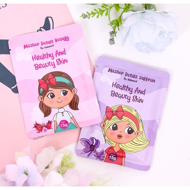 MASKER PETALS BY HALONA ID ROSELLA DAN SAFFRON 15gr