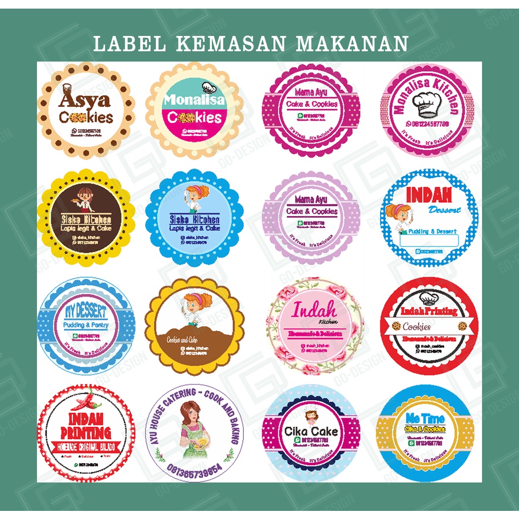 

HJK Cetak Stiker Label Makanan VINYL / Label Kemasan + Cutting / Cetak Stiker Label Online Shop