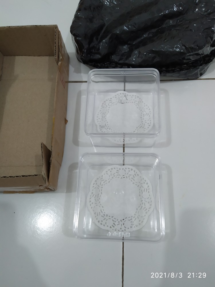 Eceran Kotak Kosong Dessert Box Tiramisu Cup Puding Kotak 9x9x5cm Minimum Beli 4 Kotak