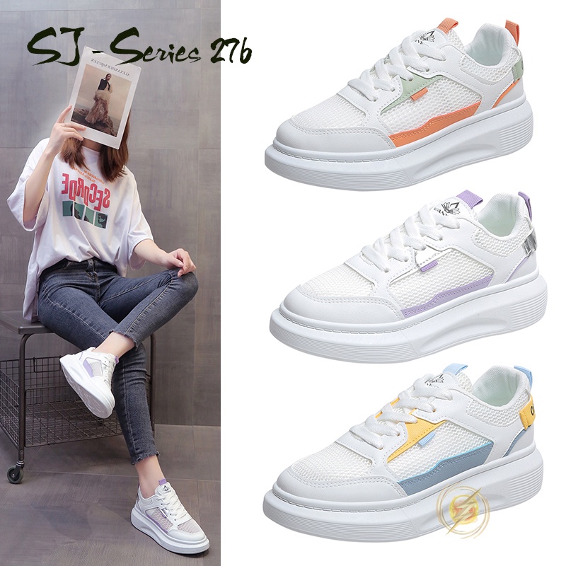 [MONA] Sepatu Sneakers Cewek Tali Trendy Casual Kuliah Hangout Kualitas Import Premium - 276