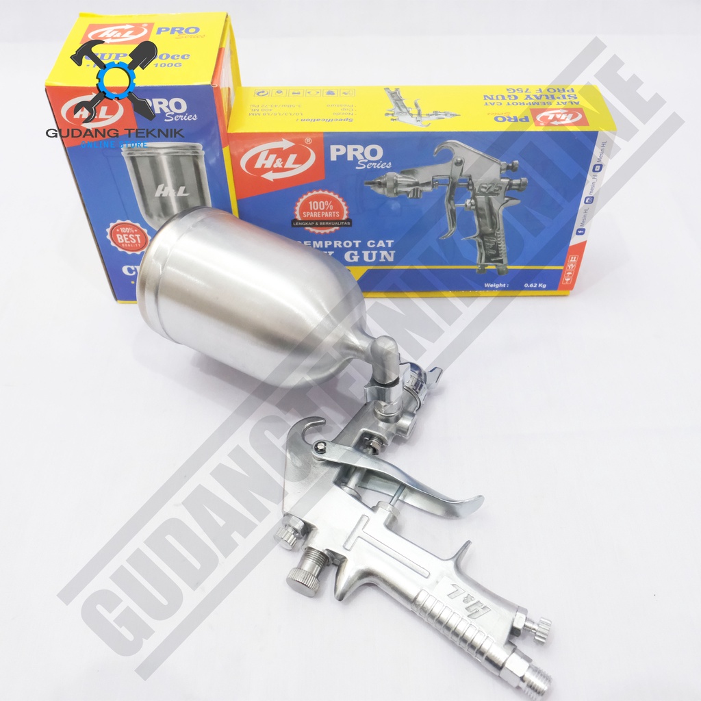 Spray Gun H&amp;L F75G Tabung Atas / Alat Semprot Cat Tabung Atas HNL F 75G - Spraygun Cat HL 75