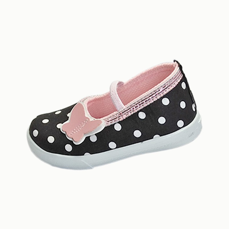 sepatu anak perempuan flat shoes umur 1 2 tahun kupu kupu C01 Hitam