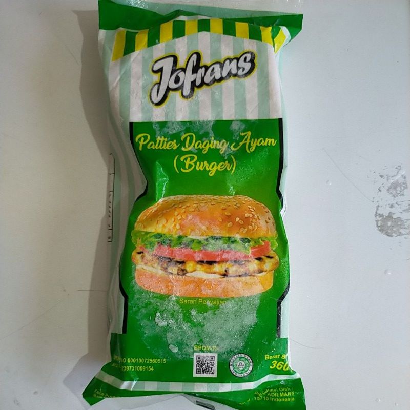 

patties daging ayam burger Jofrans 360g