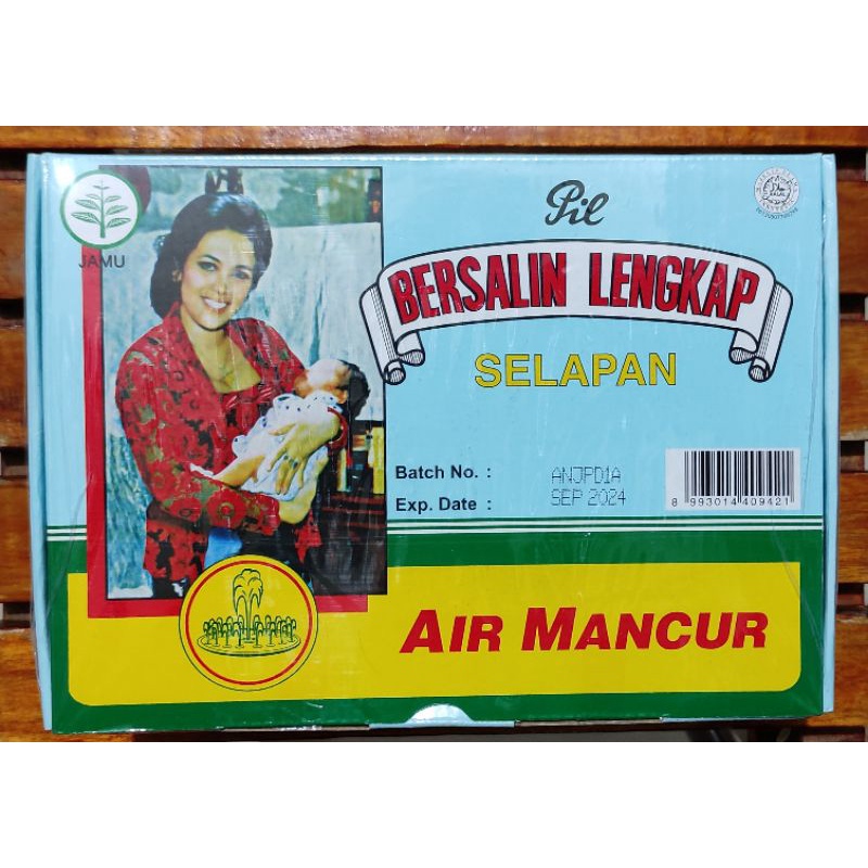 Pil Bersalin Lengkap Dus Air Mancur / Pemakaian 40 Hari / Jamu Bersalin Kemasan Kardus / Jamu Bersalin Lengkap PIL