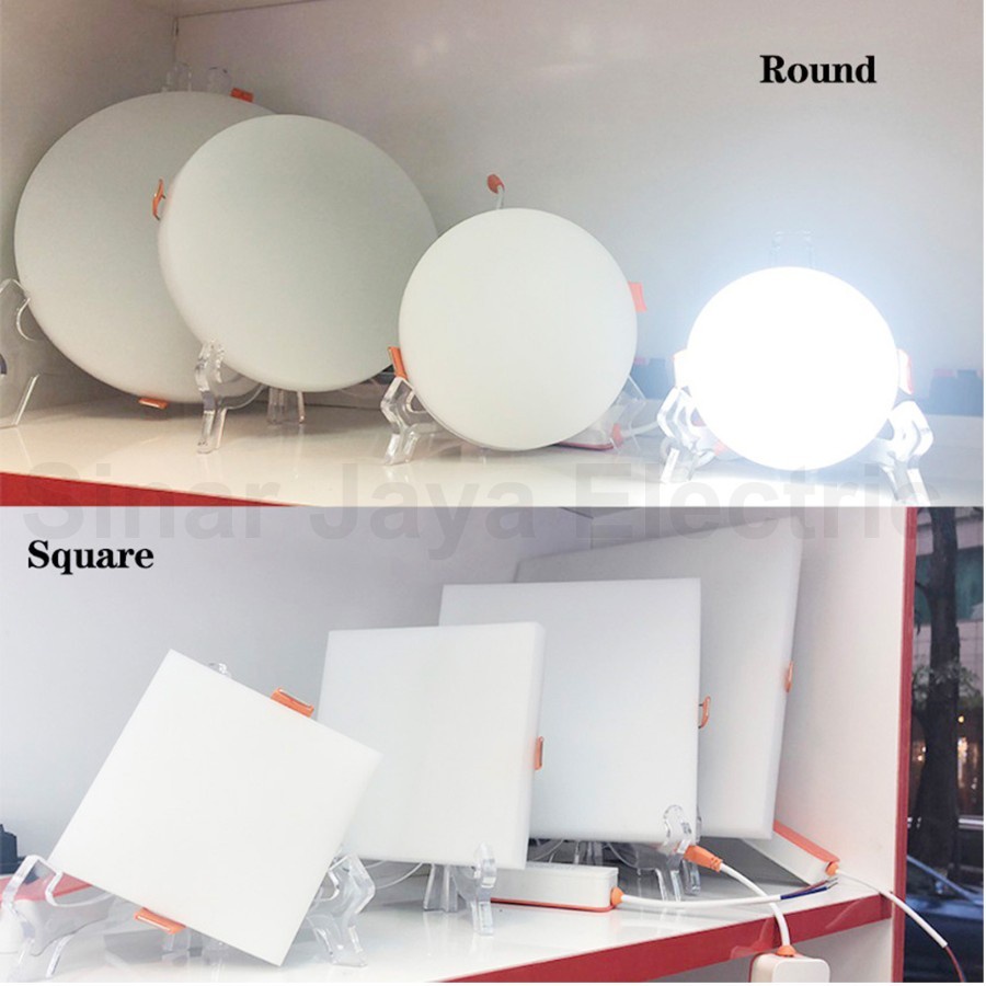 Lampu LED Downlight panel outbow bulat kotak plafon frameless 9w - 36W - 36WATT BULAT