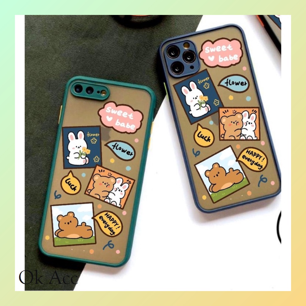 Casing Motif Kelinci Lucu AA09 for Iphone 6 6s 6+ 6s+ 7 8 7+ 8+ X Xr Xs Max 11 Pro Max 12 13 14 Pro Max