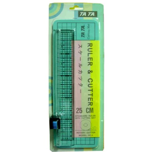 

TA TA Ruler & Cutter 25cm RC-2 with Cutting Mat / Pemotong kertas