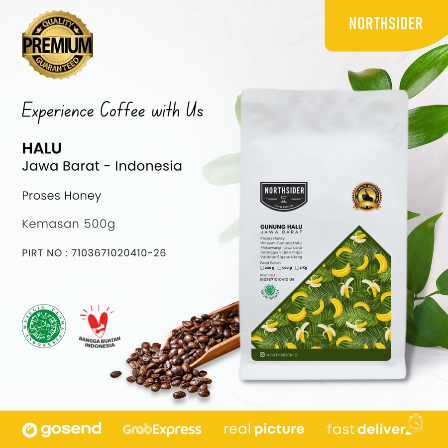 BIJI KOPI ARABIKA GUNUNG HALU HONEY - 500GR NORTHSIDER COFFEE