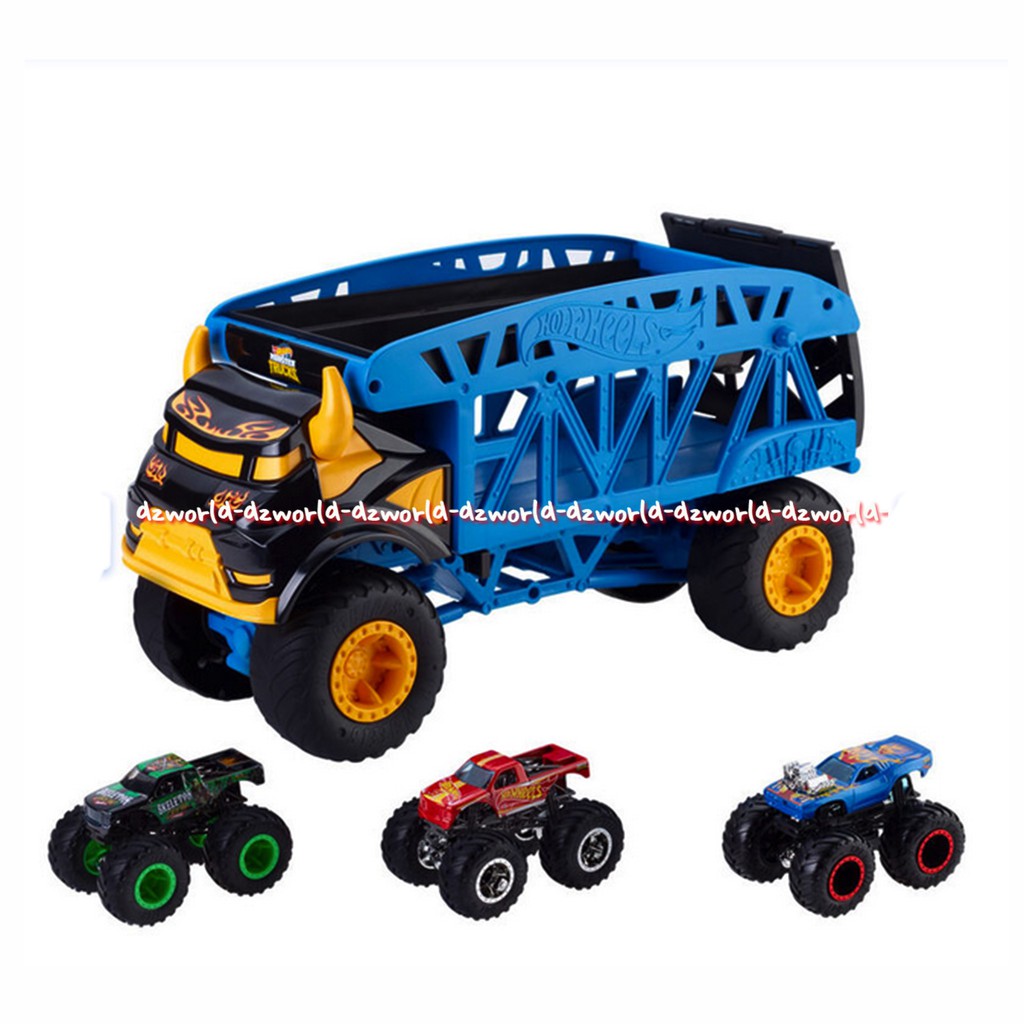 Hotwheel Monster Mover Monster Trucks 3Pcs Mainan Truk Mobil