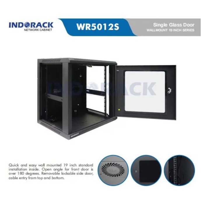 Wallmount Rack WR5012S 12U Depth 500mm Single Door Rack Server 19inch