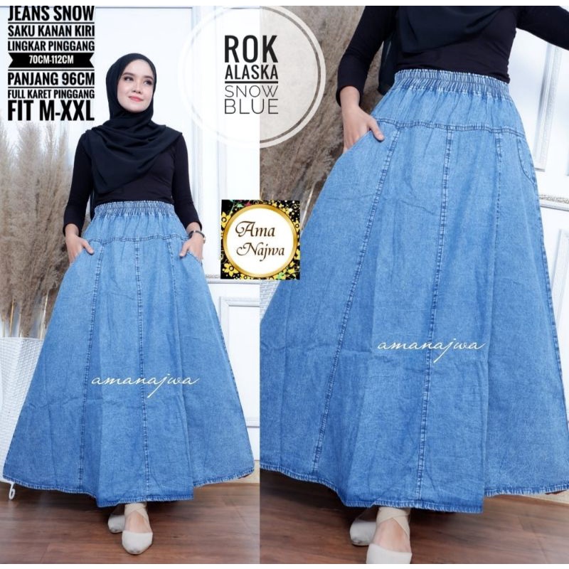 ROK JEANS PANJANG WANITA MODEL BARU BAWAHAN PEREMPUAN KEKINIAN  WANITA DEWASA  JEANS TERMURAH TERBAR