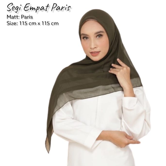 Hijab Jilbab Krudung Segiempat Paris Premium Jahit Tepi