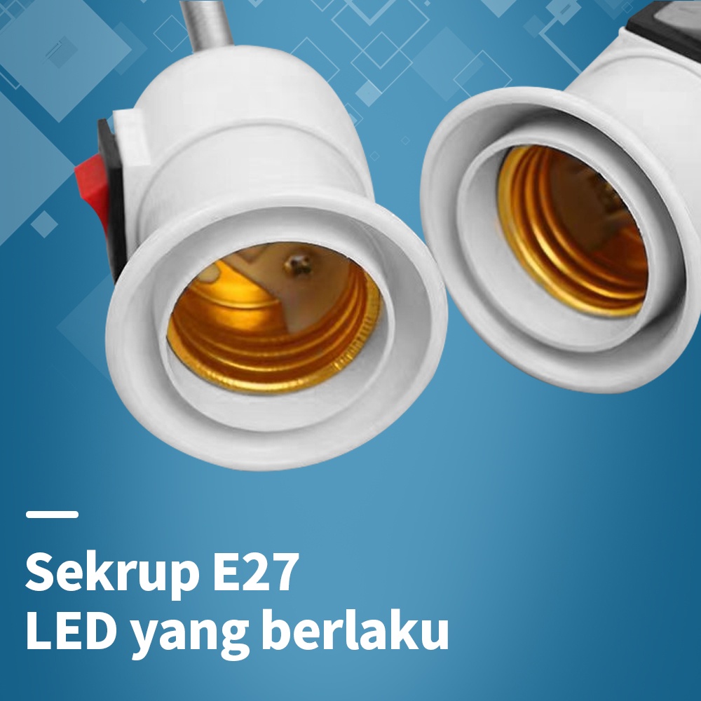 Kadonio lampu soket E27 universal converter soket colokan lampu selang dengan sakelar sekrup soket lampu dinding LED soket lampu