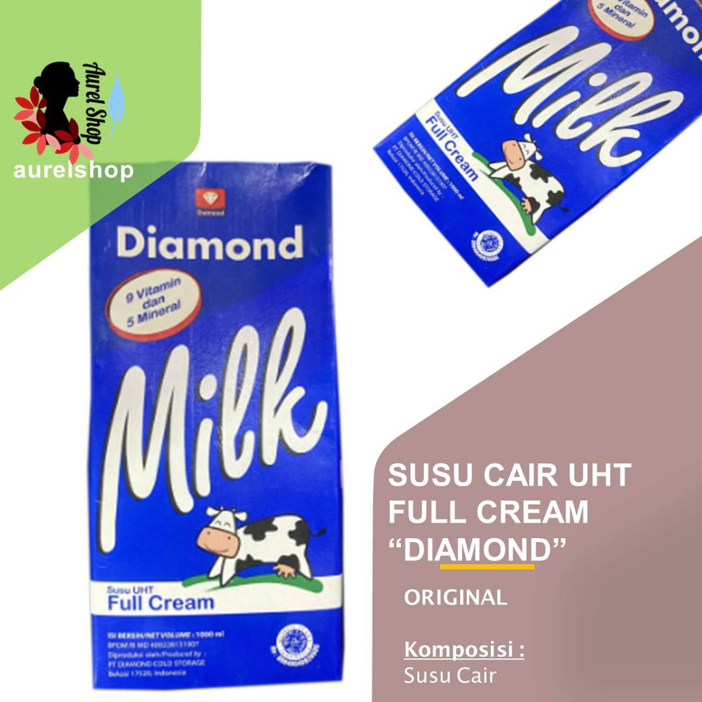 

DIAMOND Susu Cair UHT Full Cream kemasan 1 liter