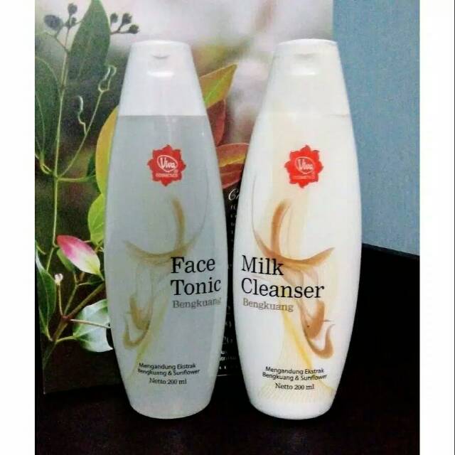 Paket Pembersih Wajah Toner Bengkuang Milk Cleanser Face Tonic Viva 200 ml