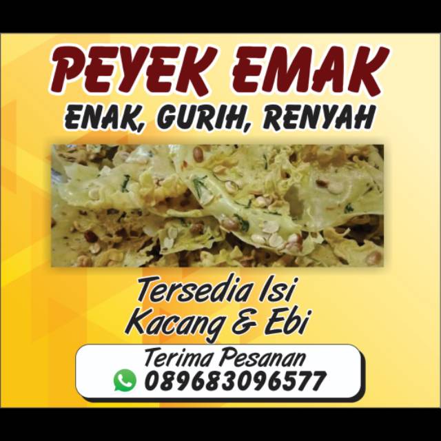 

Peyek emak Rp. 25.000 /500gr