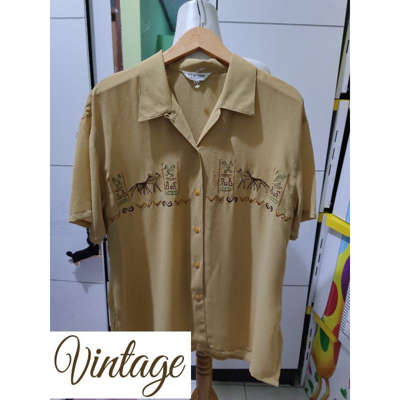 preloved kemeja vintage/preloved kemeja/ preloved outer vintage/preloved outer/motif etnik preloved/