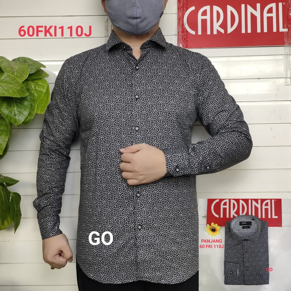 gof XL-2XL CARDINAL KEMEJA FORMAL PANJANG Slimfit Pakaian Kemeja Kerja Pria Kantor Acara Resmi Pakaian Wisuda Kotak-Kotak Garis Original KYIB