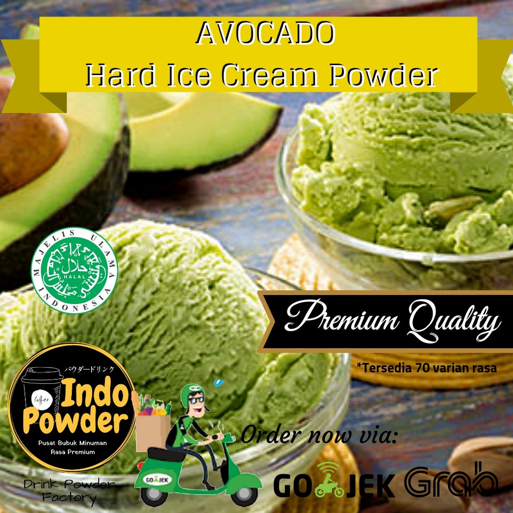Avocado Hard Ice Cream Powder 1Kg - Bubuk Ice Cream Avocado 1Kg - Bubuk Es Krim