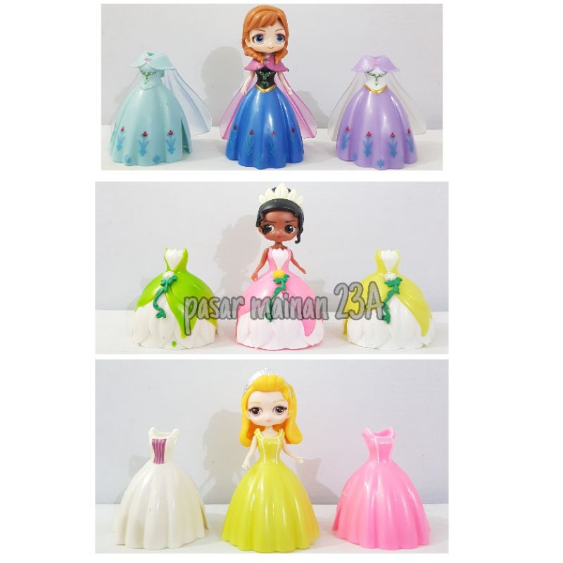 figure Disney Princes Frozen Elsa Cinderella Ariel Alice Clip Dress toper cake