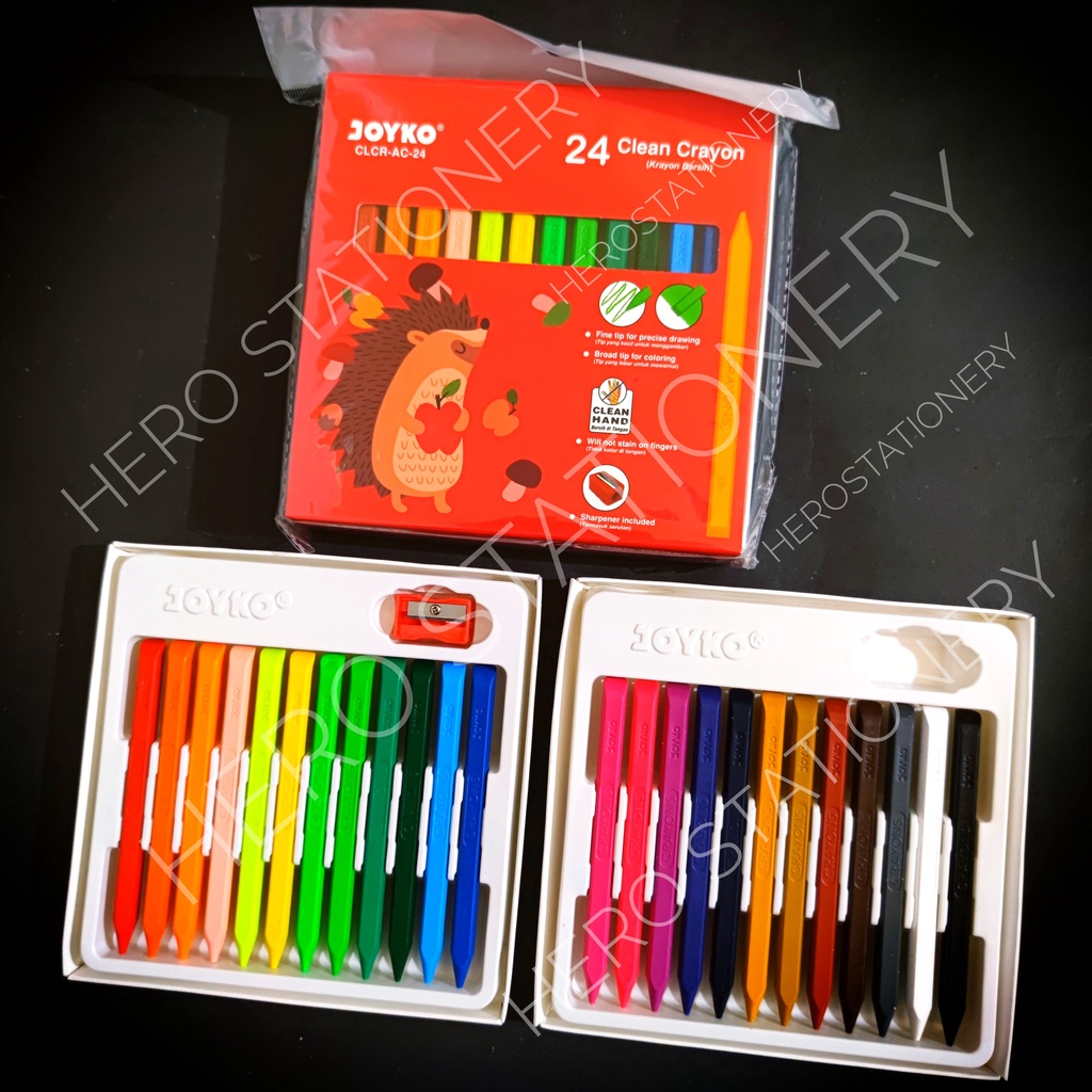 

Joyko clean crayon krayon bersih 24 warna CLCR-AC-24