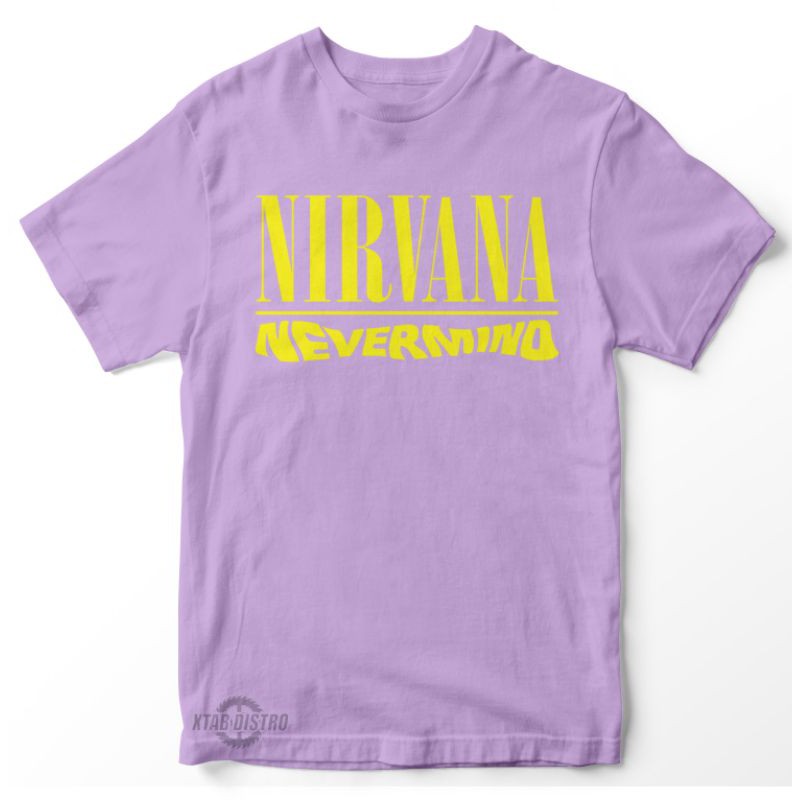Tshirt NIRVANA  - NEVERMIND / WARNA LILAC ungu muda / kaos distro / kaos wanita