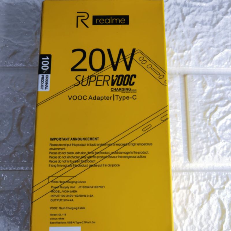 [Promo]Charger Realme 20W Tipe C Original 100% SuperVooc Fast Charging