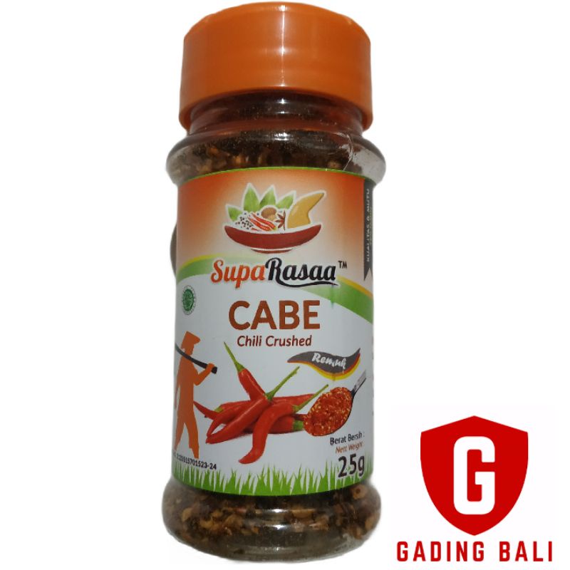 

Bumbu Cabe crushed / cabe kasar botol suparasa kemasan 25gr