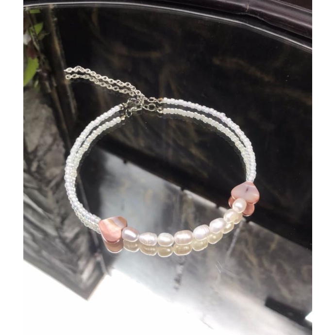 Freshwater pearl necklace/choker (kalung mutiara air tawar)