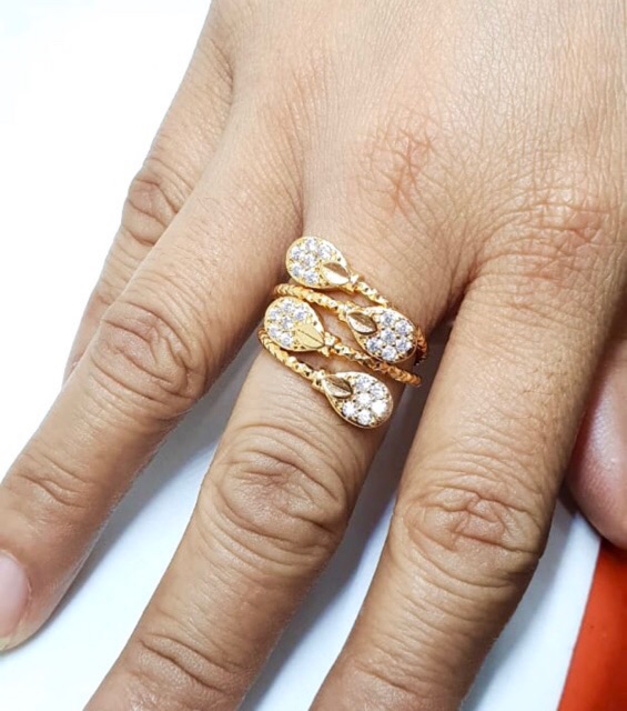 Cincin wanita ukuran bisa di stell besar kecil cincin lapis emas yaxiya