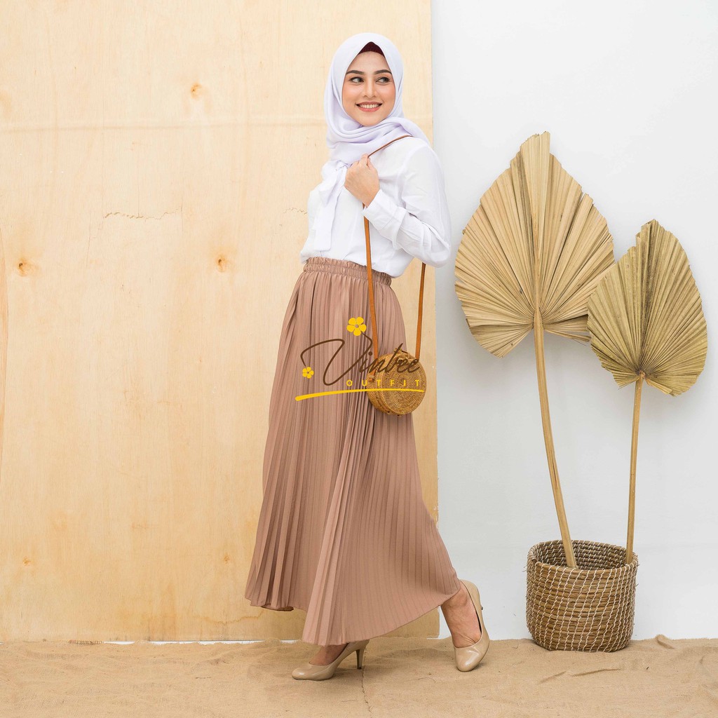 ROK PLISKET PREMIUM TEBAL HIGHWAIST Real Picture