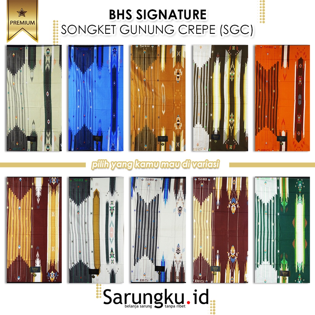 SARUNG BHS SIGNATURE SONGKET GUNUNG CREPE (SGC)