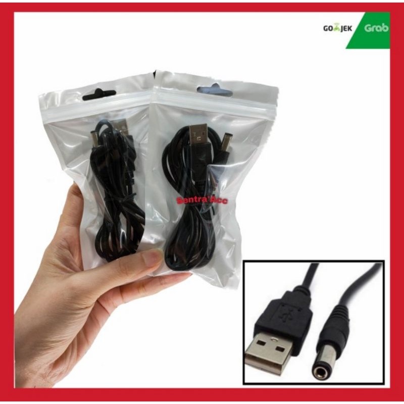 Kabel Power Usb To Dc 5.5.2.1 Mm / Kabel Adaptor Usb To Dc Jack Socket