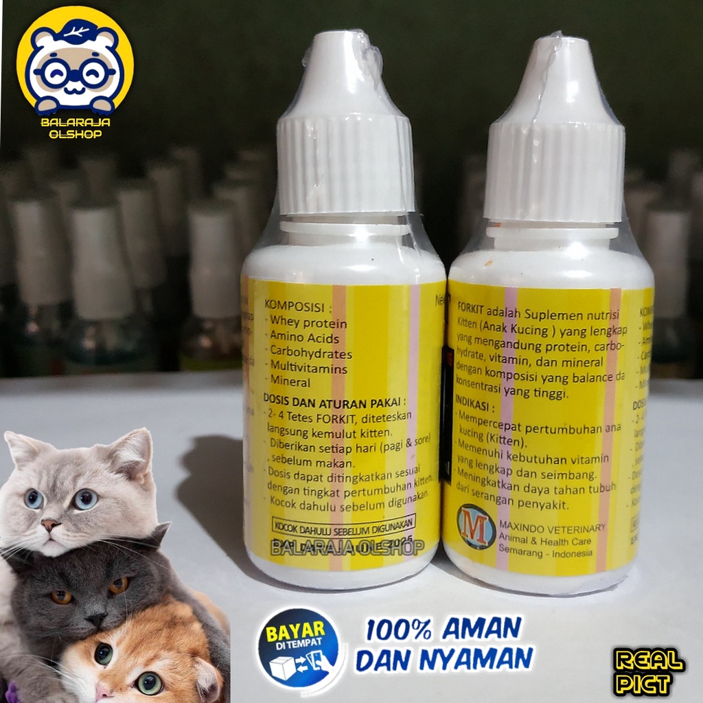 Vitamin Anak Kucing Untuk Meningkatkan Pertumbuhan Kucing Penambah Nafsu Makan FORKIT